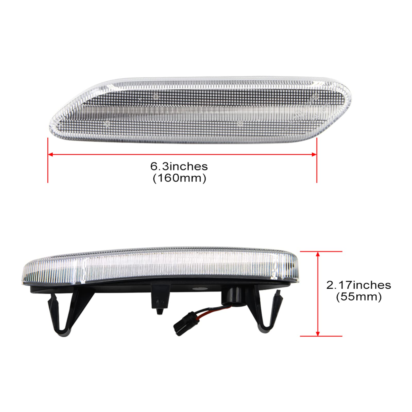 Canbus - Indicatore laterale a LED per Mini Cooper R60 Countryman R61 Paceman 2012-2017, anteriore ambra trasparente, indicatore di direzione laterale