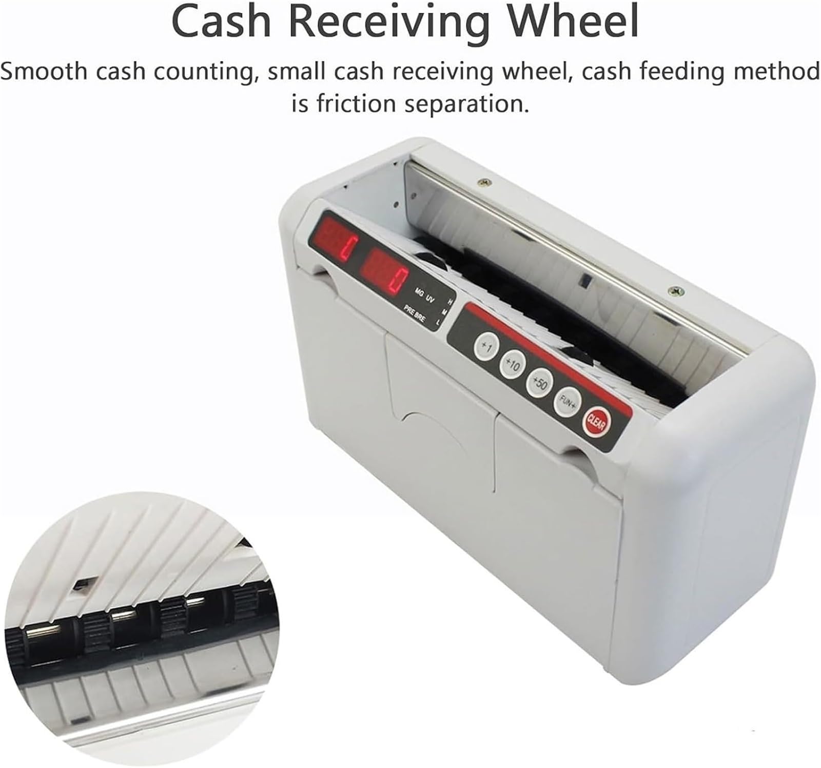 Contador de billetes portátil recargable, con detección de MG y pantallas LED, for llevar a cualquier lugar con una mochila, for pequeñas empresas, oficinas en el hogar y venta al por menor