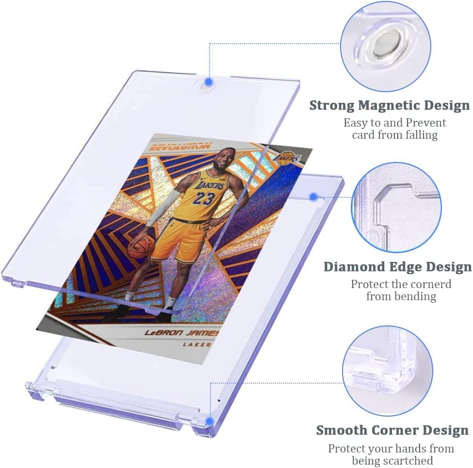 Magnetic card holders 35 PT Trading Cards Protectors Clear Acrylic card holders for Baseball Football Sports Card Trading Cards Game Card (10 Pack) - Image 4