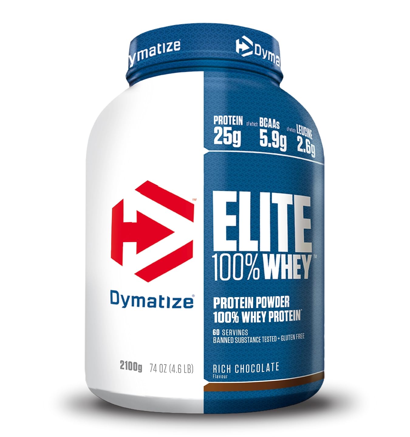 Elite 100% Whey Rich Chocolate 2170g - High Protein Low Sugar Powder + Whey Protein and BCAAs