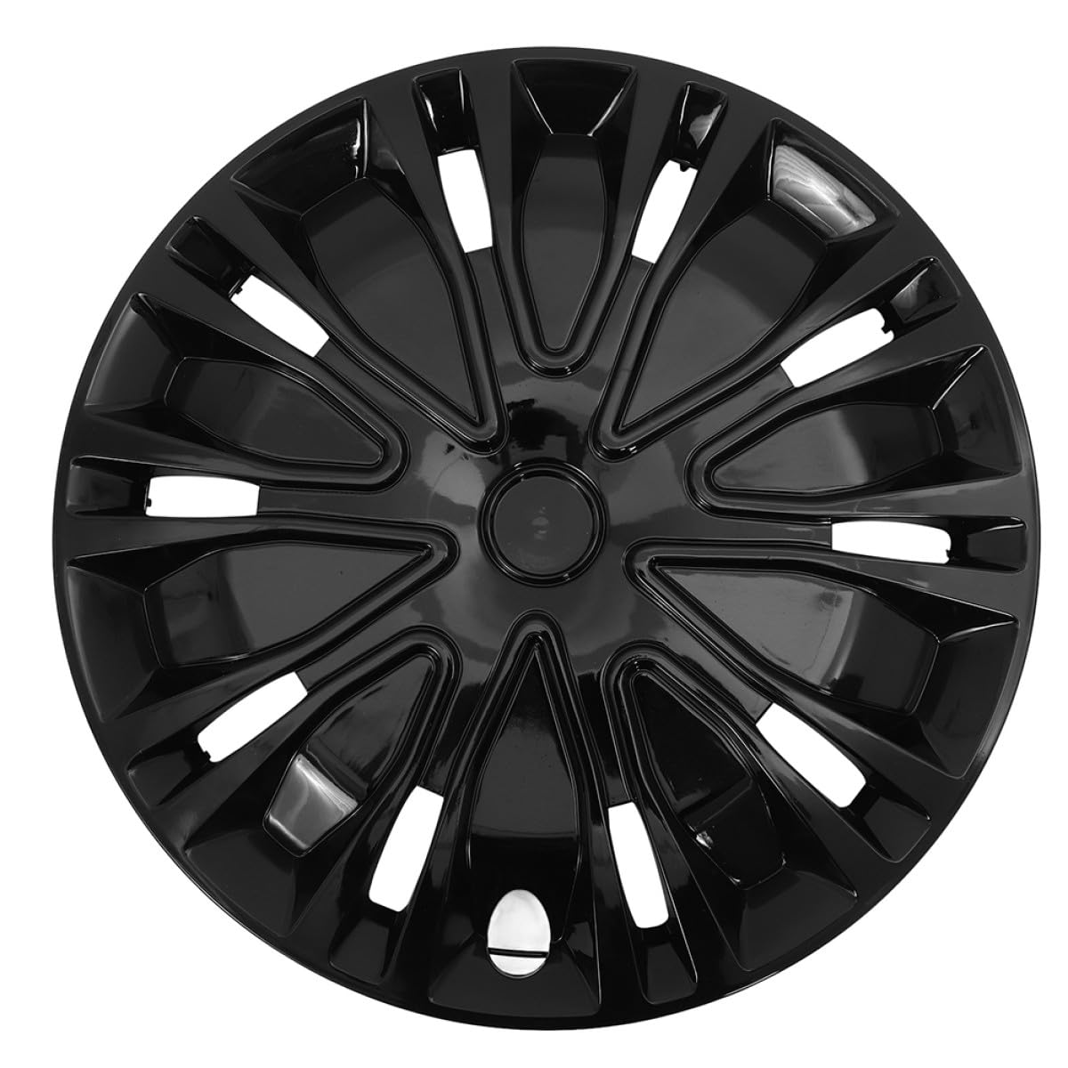 SHINEOFI Cubiertas Decorativas para Ruedas de 15 Pulgadas, Juego de 1 Tapacubo Negros de Plástico PP, Accesorio para Coches y Autocaravanas, Reparación y Personalización