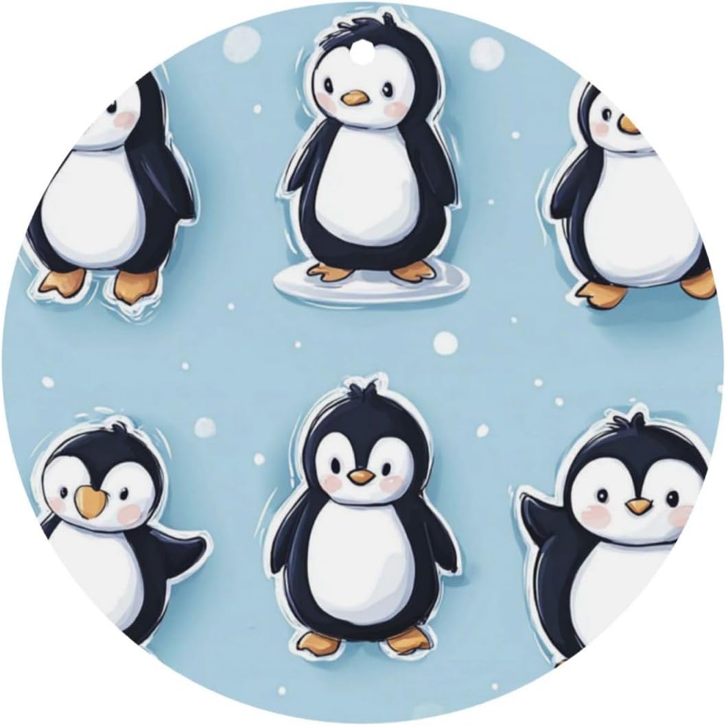 Car Air Freshener 24 PCS Cute Penguins Hanging Car Air Fresheners Auto Interior Decor Card Freshener Strong Scented Card Lavender Cars Scents for Office Bedroom Close Drawer Round Shape