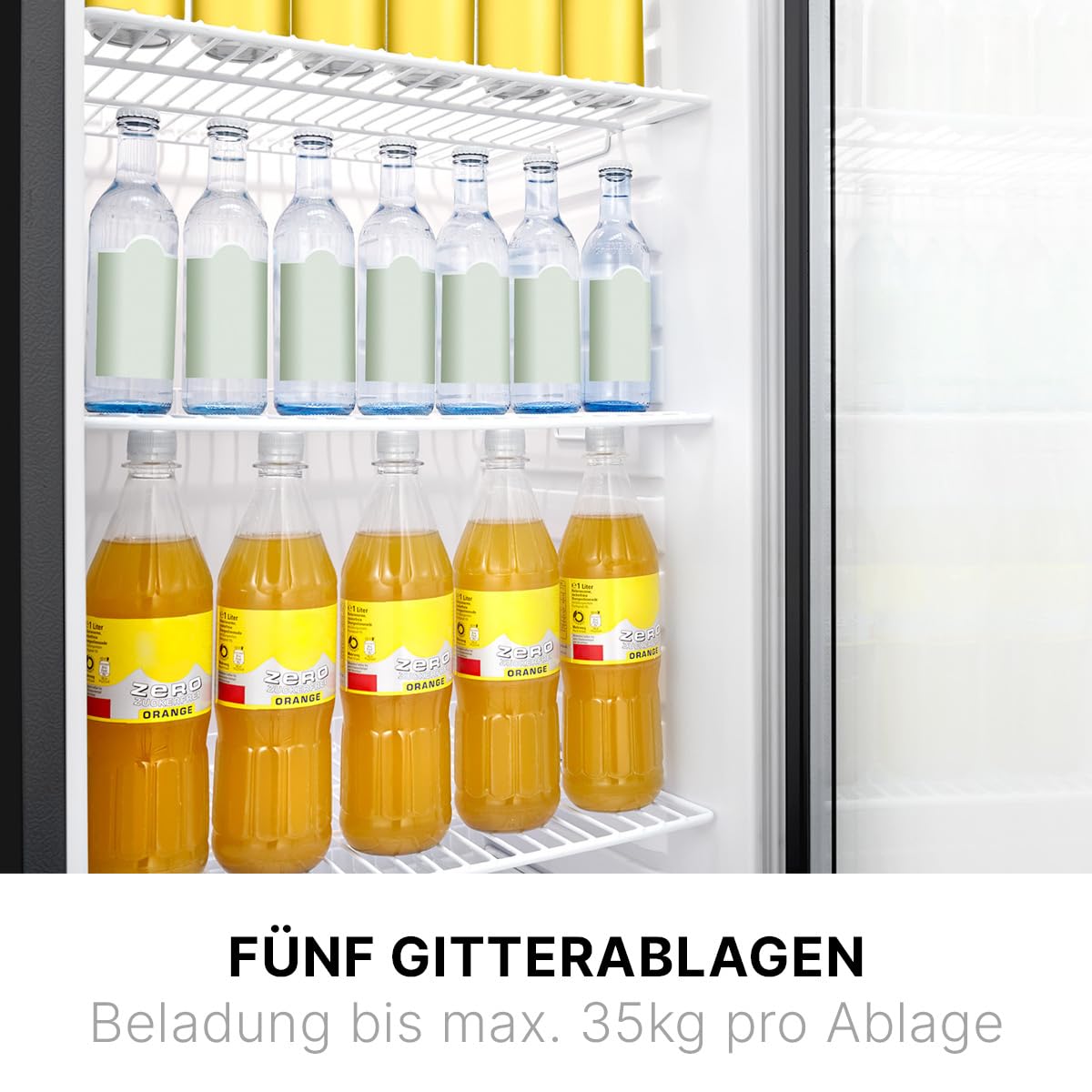 Bomann KSG 7289 Getränkekühlschrank 245L Glastür Flaschenkühlschrank weiß