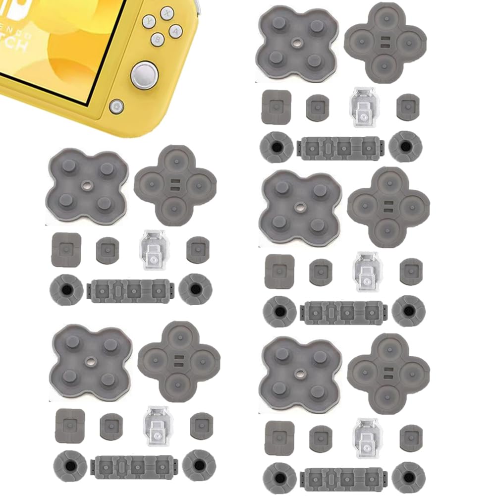 5 Sets Silicone Conductive Rubber Pads Replacement for Switch Lite buttons Parts for NSL Adhesive Button Changing Keypad Repair Replacement Part Tool Kit(Lite)