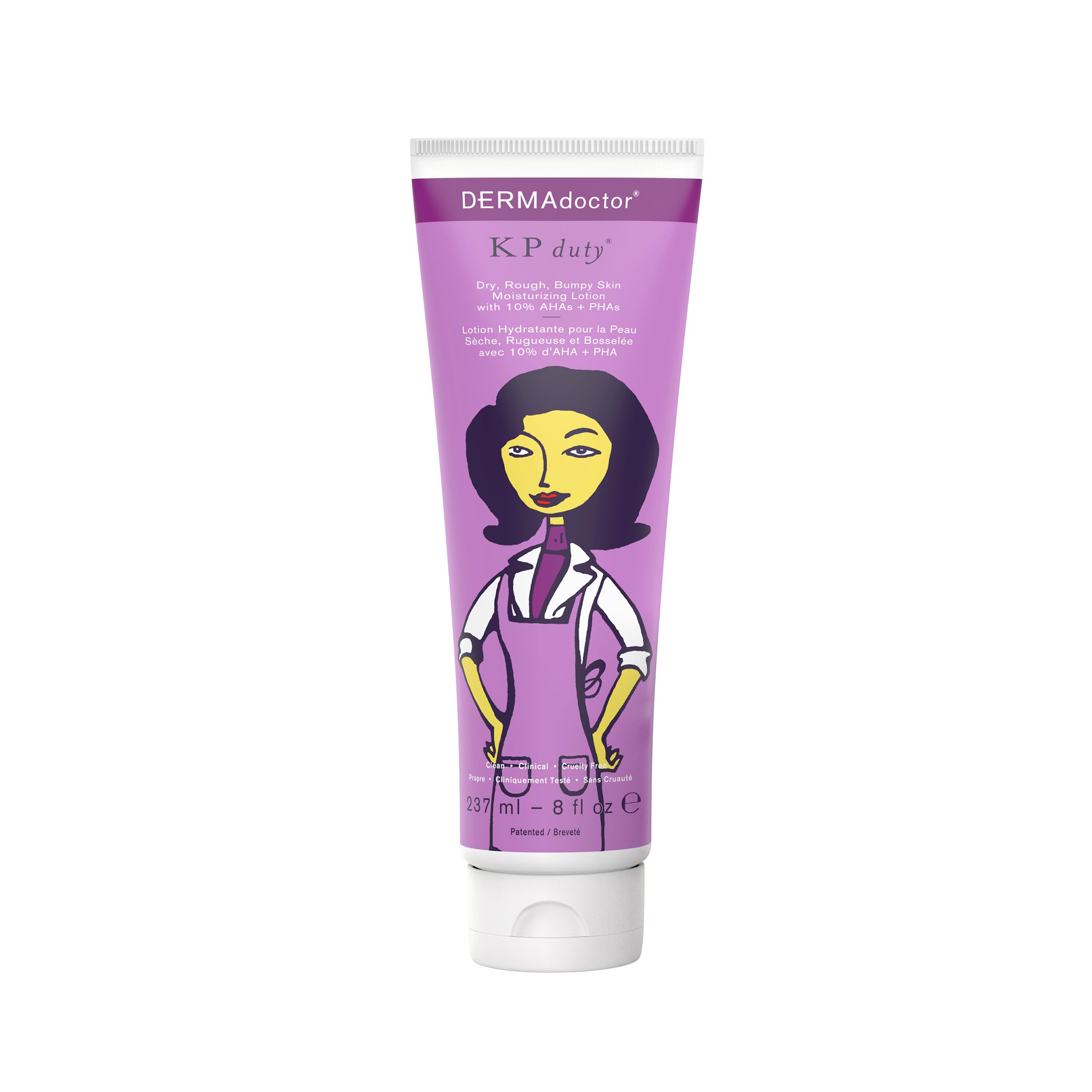 DERMAdoctor KP Bump Eraser Body Lotion, Exfoliating Moisturiser for Keratosis Pilaris Dry Bumpy Skin & Chicken Skin, Hydrates