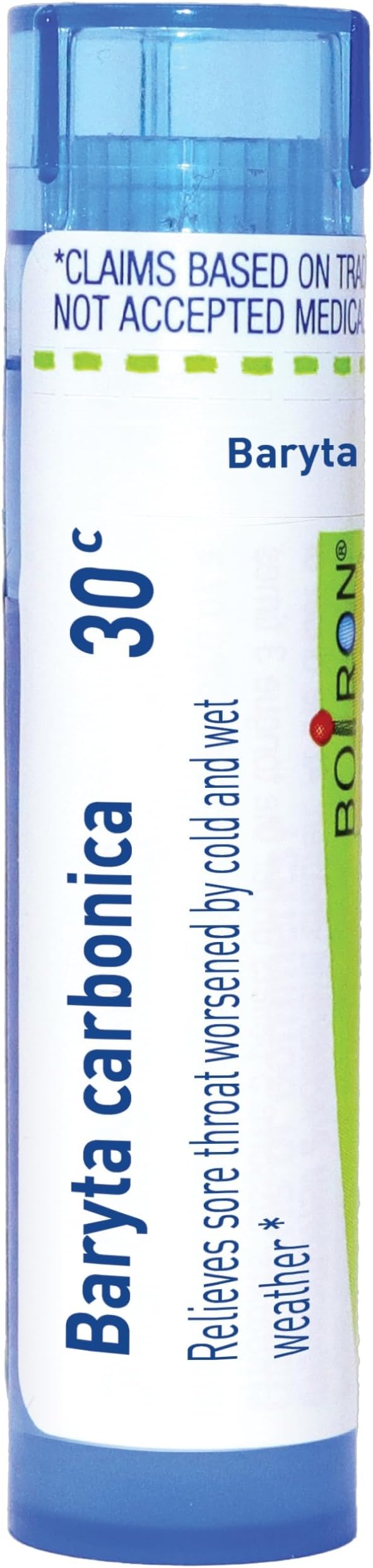 Boiron Baryta Carbonica 30C for Sore Throat Worsened by Cold & Wet Weather - 80 Pellets