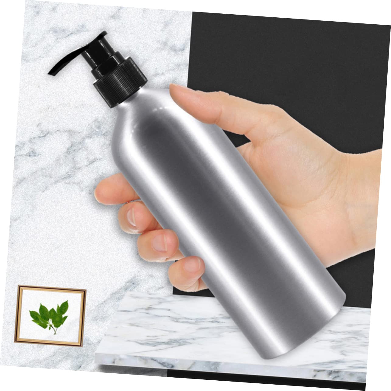MAGICLULU 12 Stck Teiliges Aluminium Flaschen mit Schwarzem Pumpkopf Nachfüllbare Dusch und Shampooflaschen Spiralförmiger Lotion Spender für Körperpflege und Flüssigseife Bpa Frei Robust