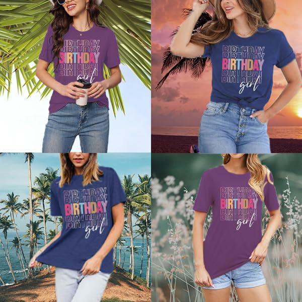 Image of Happy Birthday Shirts for Women Cute My Day My Way Birthday Girl T Shirt