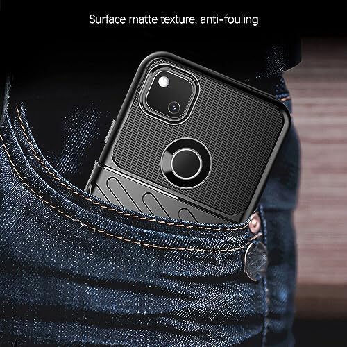 Image of Shockproof Back Cover Case for Google Pixel 4a 4G | 360 Degree Protection | Protective Design | Anti-Scratch Tough Slim TPU Case for Google Pixel 4a 4G (Black)