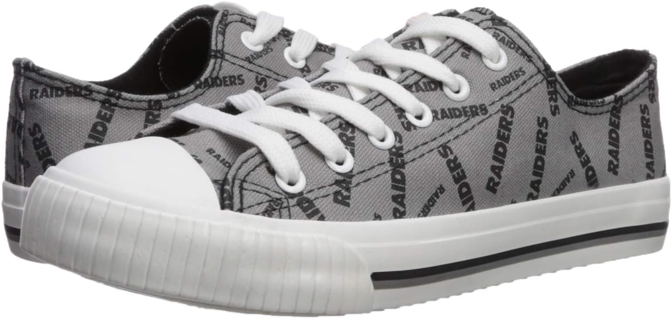 FOCO Las Vegas Raiders NFL Womens Low Top Repeat Print Canvas Shoes - 10 - Image 6
