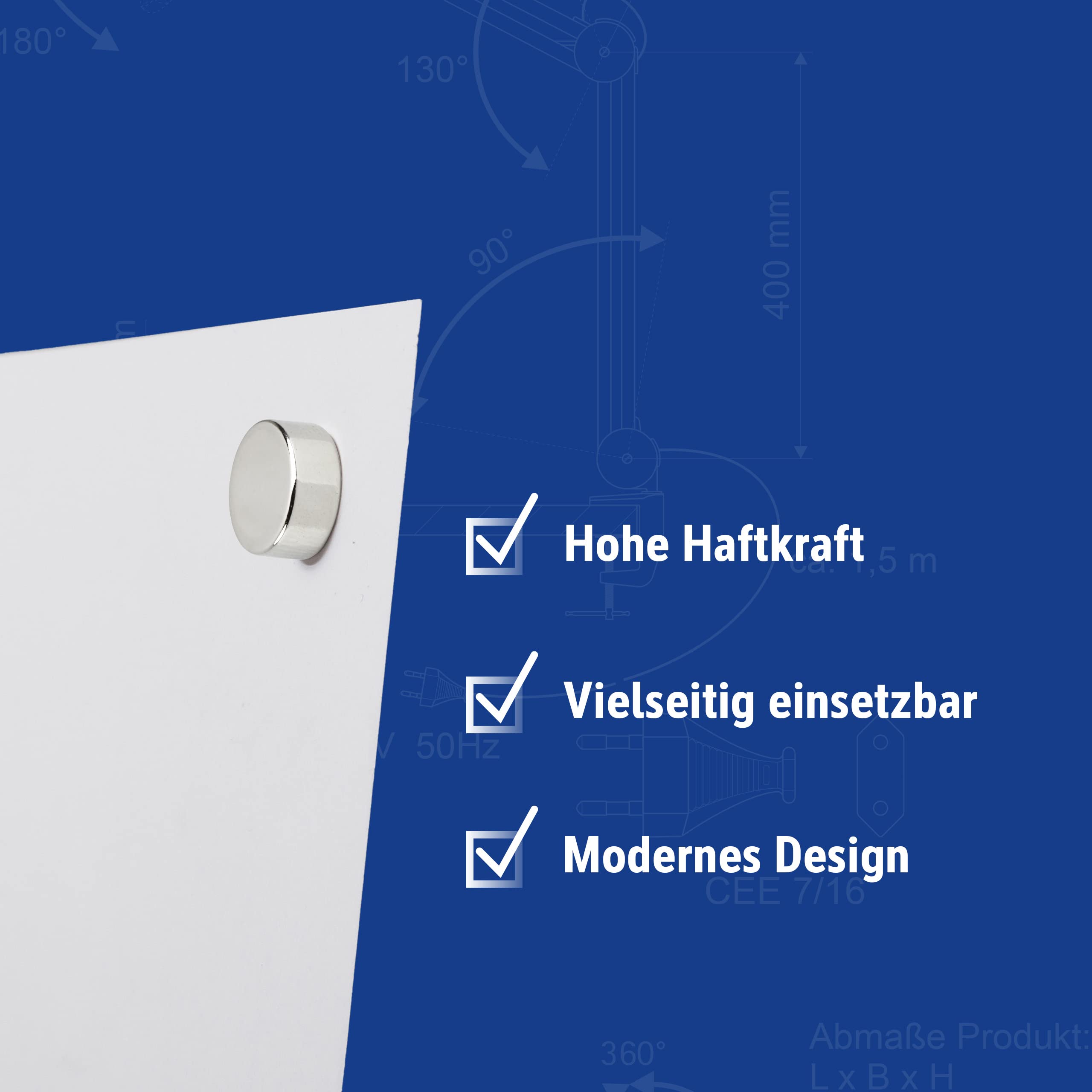 MAUL Magnes Neodymowy 12 X 5 Mm (10 Sztuk) Magnesy do Wszechstronnego Zastosowania Okrągłe Magnesy O Eleganckim i Nowoczesnym Wzornictwie Silne Magnesy do Tablicy Magnetycznej, Taśmy