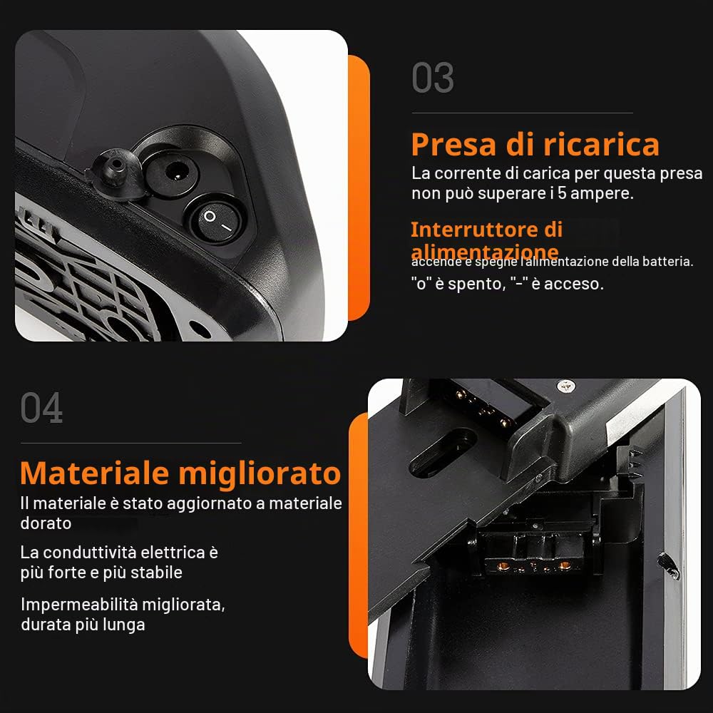 SEASON Hailong Ebike Batteria 36V-13Ah14.5Ah 15.6Ah 18Ah battery bicicletta elettrica al Litio, piastra di base a 4 pin/5 pin per 0-1000W motori