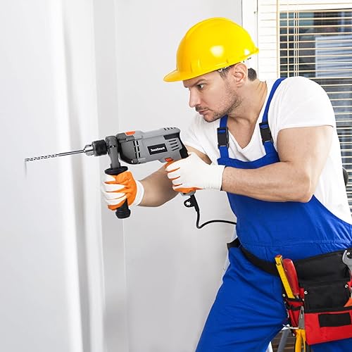 Miniatura 8 de Towallmark 7.5-Amp Hammer Drill with Aluminum Alloy Housing, 12-Inch Corded Electric Hammer Drill with 3000RPM, Variable Speed, 15 Drill Bits with