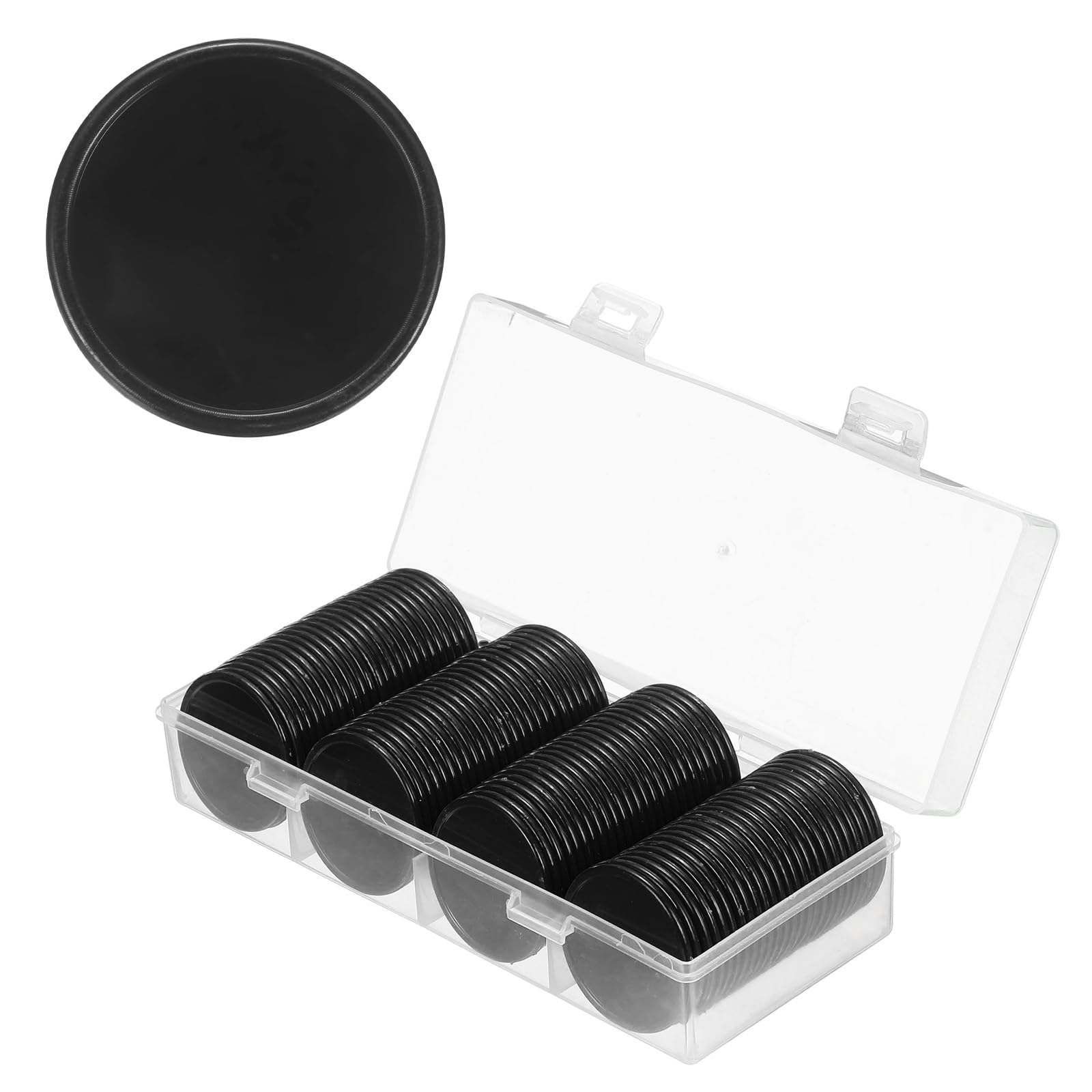 sourcing map 100Pcs Plastic Poker Chips, 37mm, Black