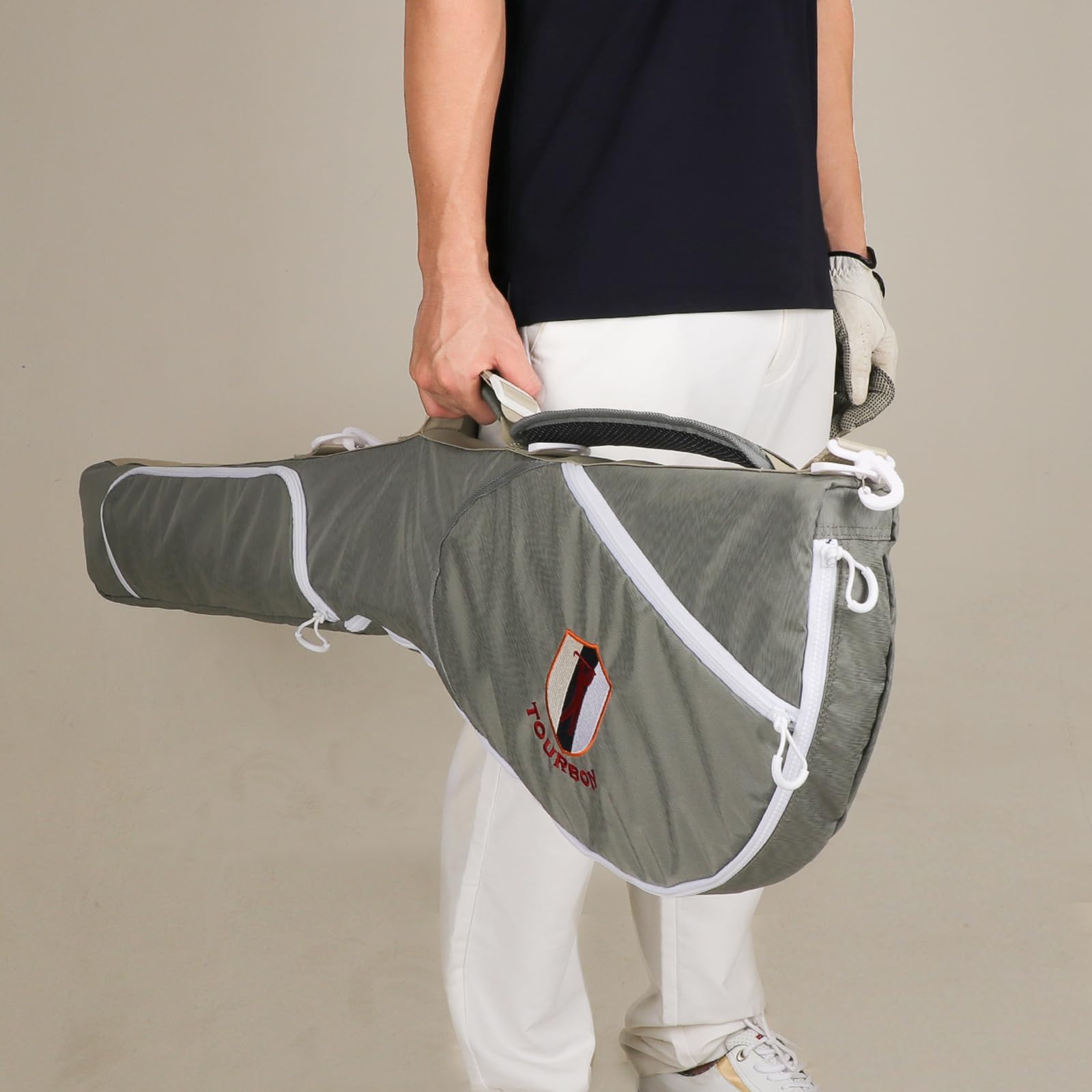 TOURBON Tragbare Golftasche aus Nylon, leicht, Sonntags-Tragetasche, faltbar, für Golfschläger/Reisen