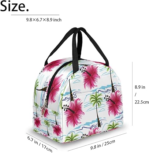 Miniatura 2 de Palm Tree Lunch Tote Bag for Women Adult Men Beach Abstract Insulated Lunch Box Small Leakproof Cute Lunchbox Cooler Bag Reusable Lunch Bag for Work