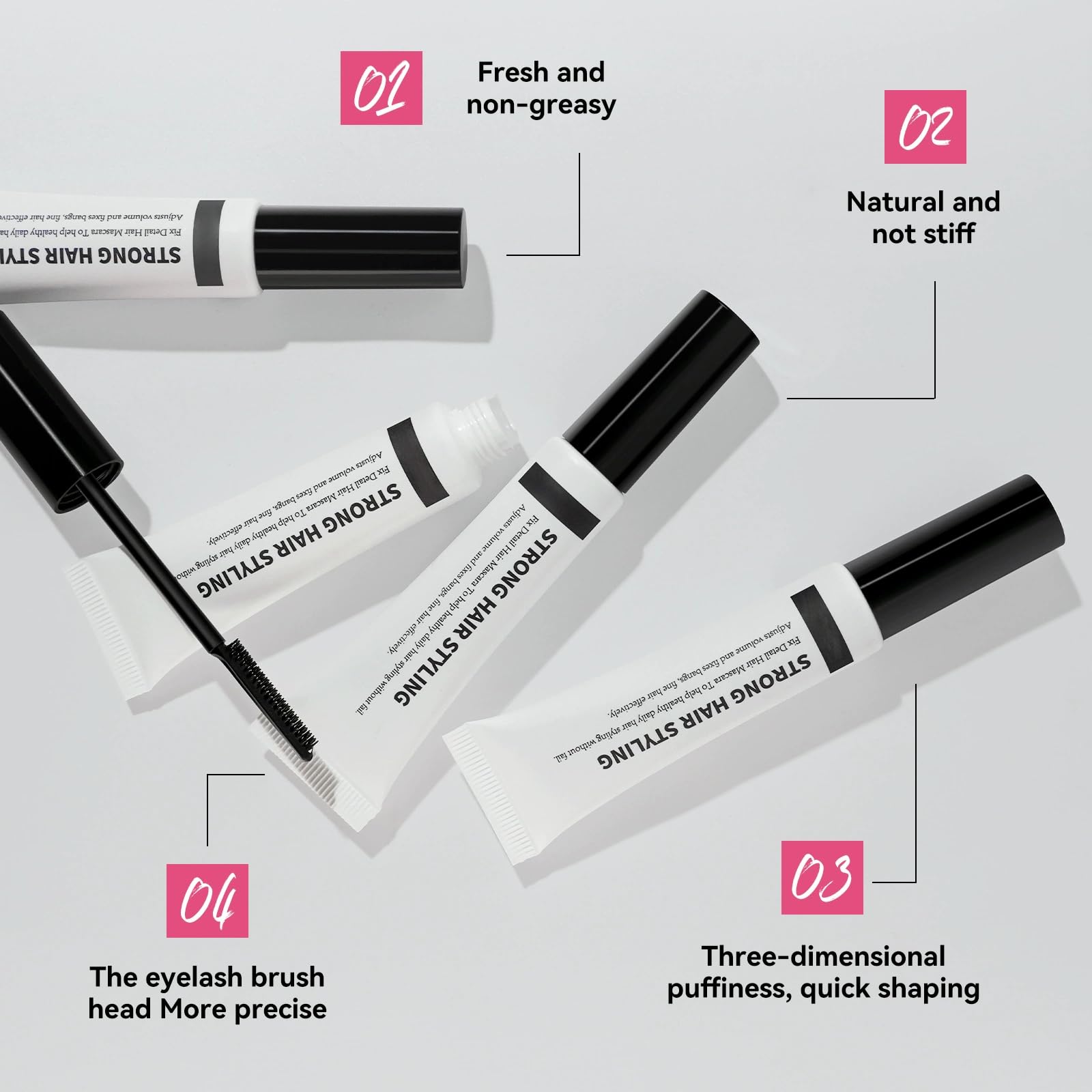 Hair Finishing Stick - 15ml Hair Mascara for Flyaway Hair - Fly Away Hair Stick - Ha-ir Tamer Shaping Gel Moisturizing Not-greasy Flash Moment stick (2pc) - Image 3