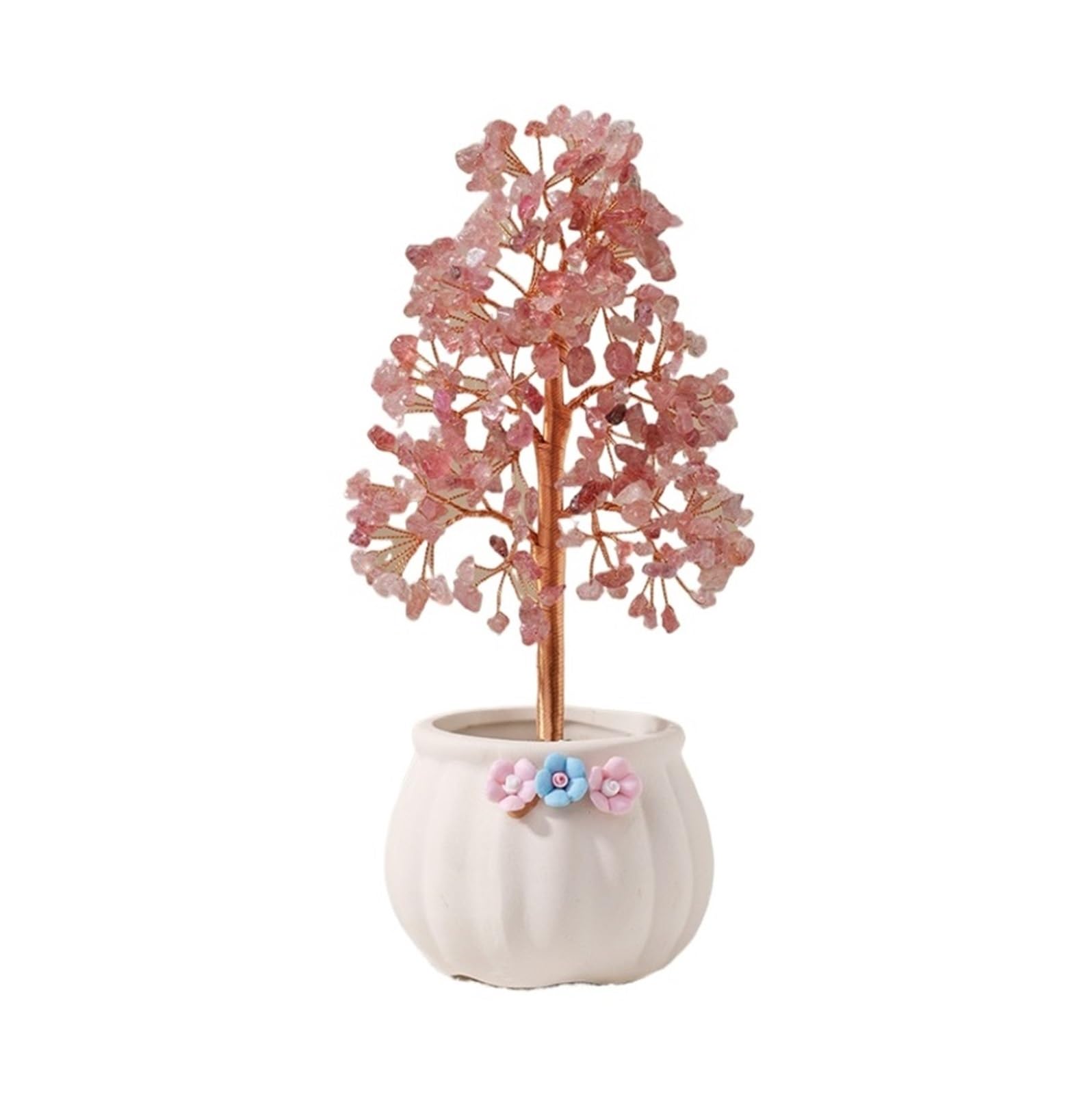 crystal tree， Gemstone Tree Feng Shui Crystal Spiritual Decoration Ornament Good Luck Home Decor Fengshui Decorations(Rosso)