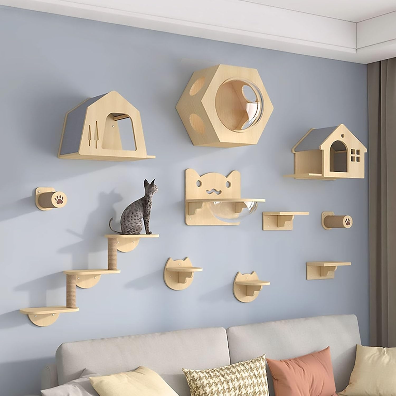 Perchoirs pour chat pour mur stables et cadre d’escalade intérieur