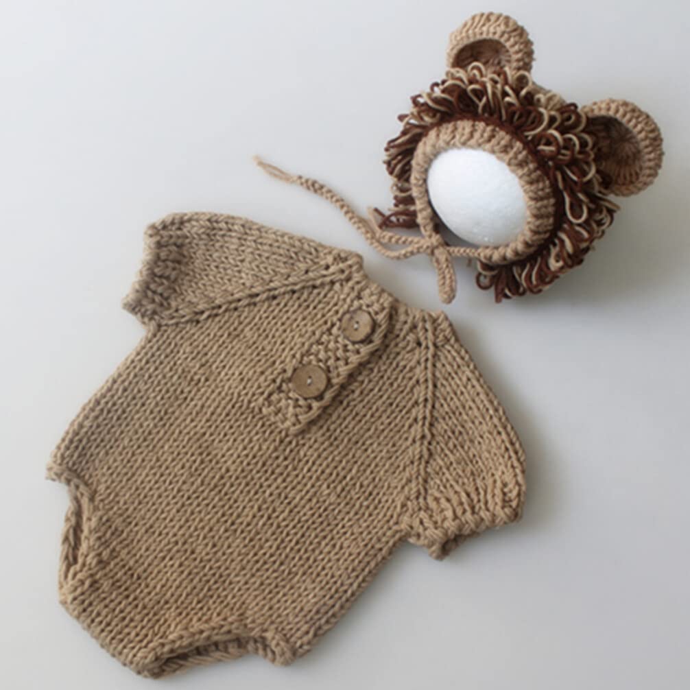 Accessoires de Photographie de bébé Nouveau-né Mignonne Conception de Photo de Lion prenant des Tenues Costumes Unisexe tricotés