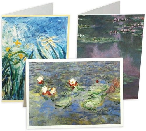 Miniatura 1 de Caspari Divertida tarjeta de notas en caja de Claude Monet en blanco