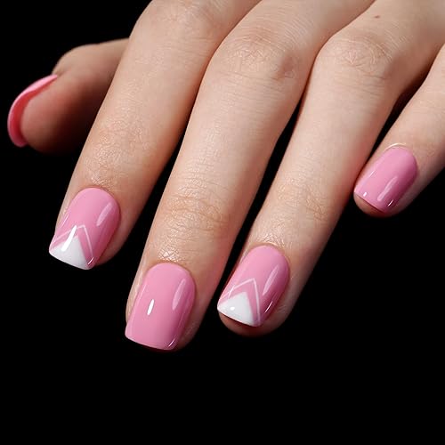 Vista 57 de AILLSA 450 puntas de uñas de gel extra cortas, puntas de uñas de gel de cobertura completa, punta de uñas postizas preliminadas a presión, 15