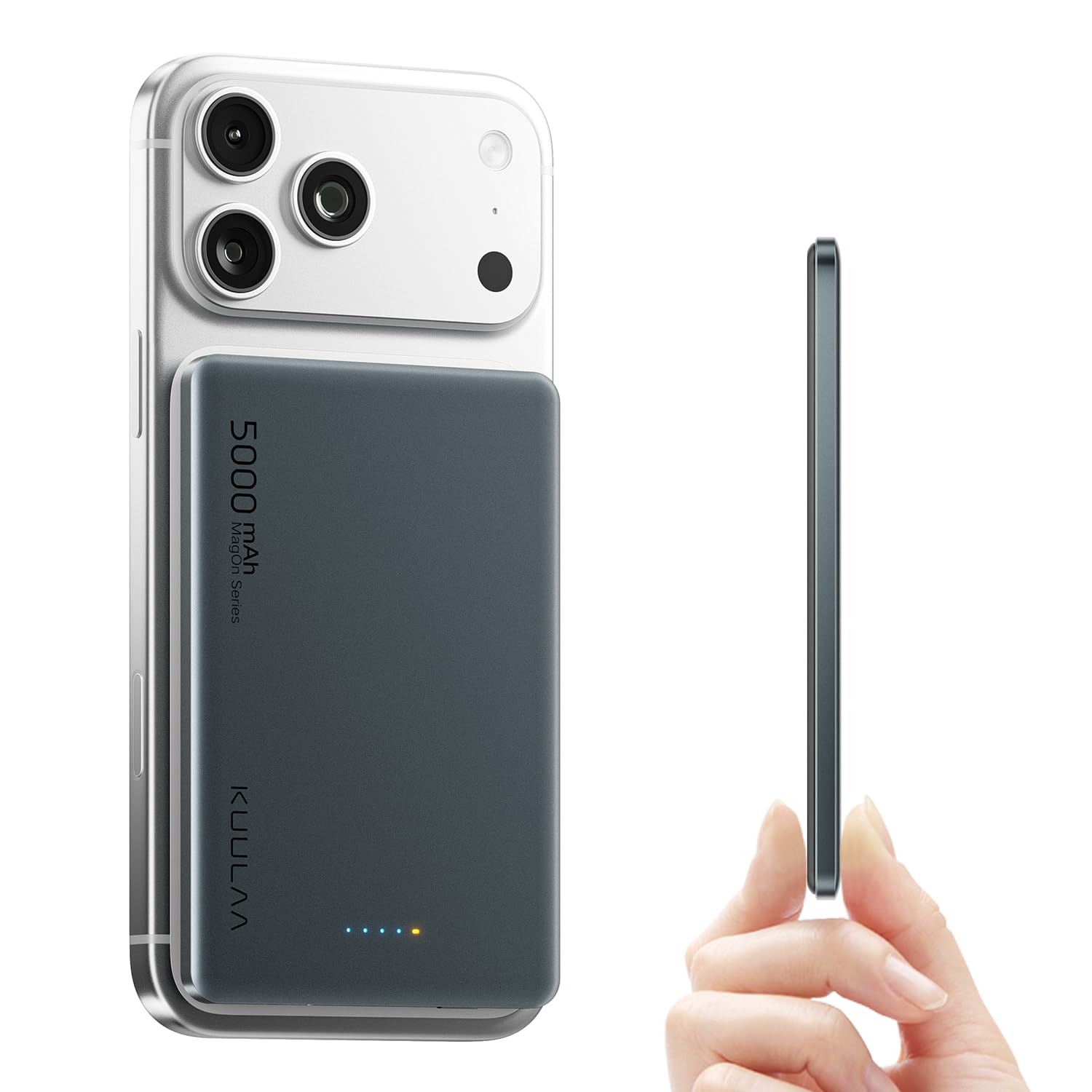 Kuulaa Magsafe Power Bank 5000mAh, 8mm Ultra Sottile Magnetico Powerbank, Batteria Caricatore Portatile Wireless PD 20W USB-C Ricarica Rapida Compatibile per iPhone 15/14/13/12 Pro Serie