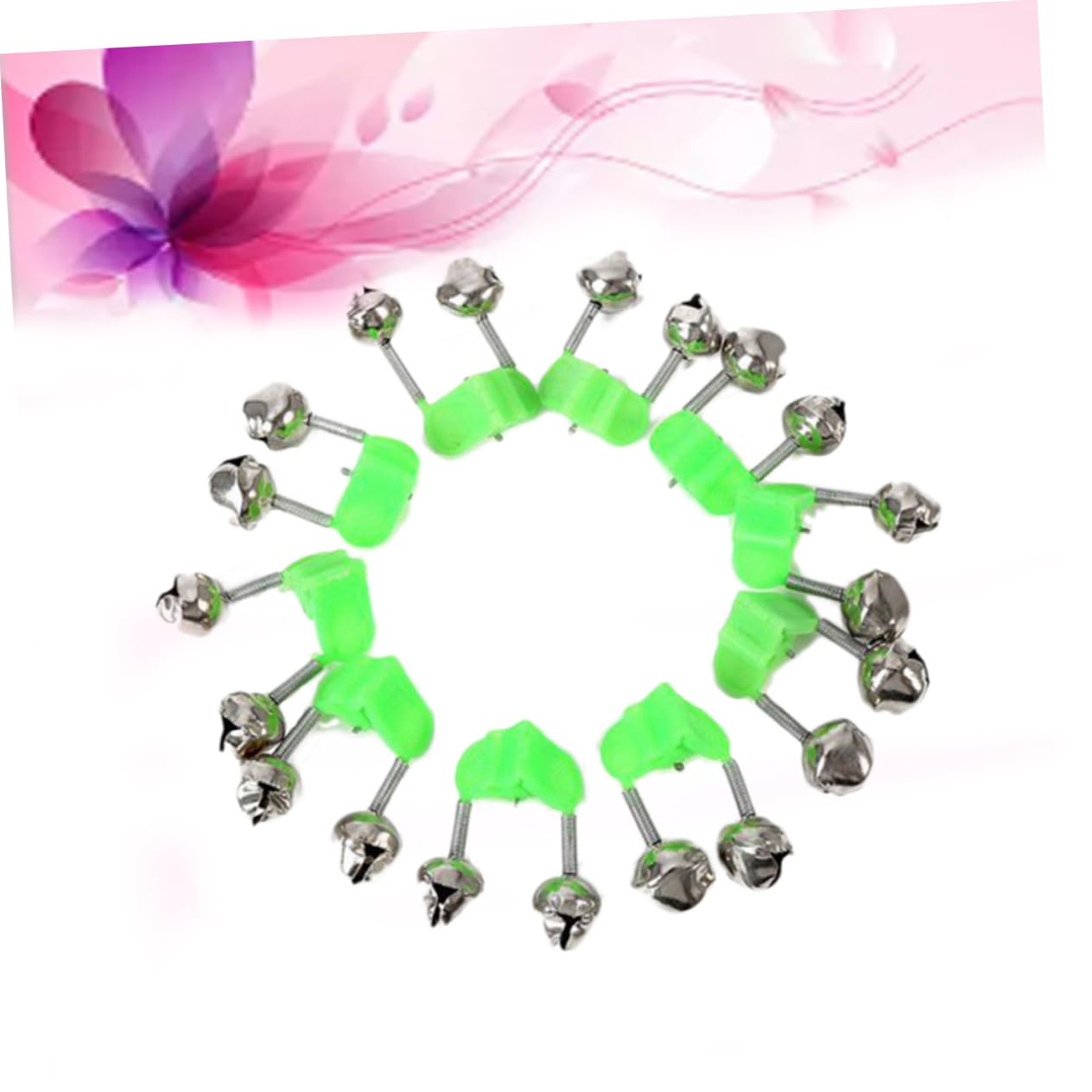 NAMOARLY 50Pcs Fishing Rod Bells Dual Alert Clip Style Fishing Alarm for Night Fishing Easy Attachment Rod Clamp Accessories for Anglers and Fishing Trips