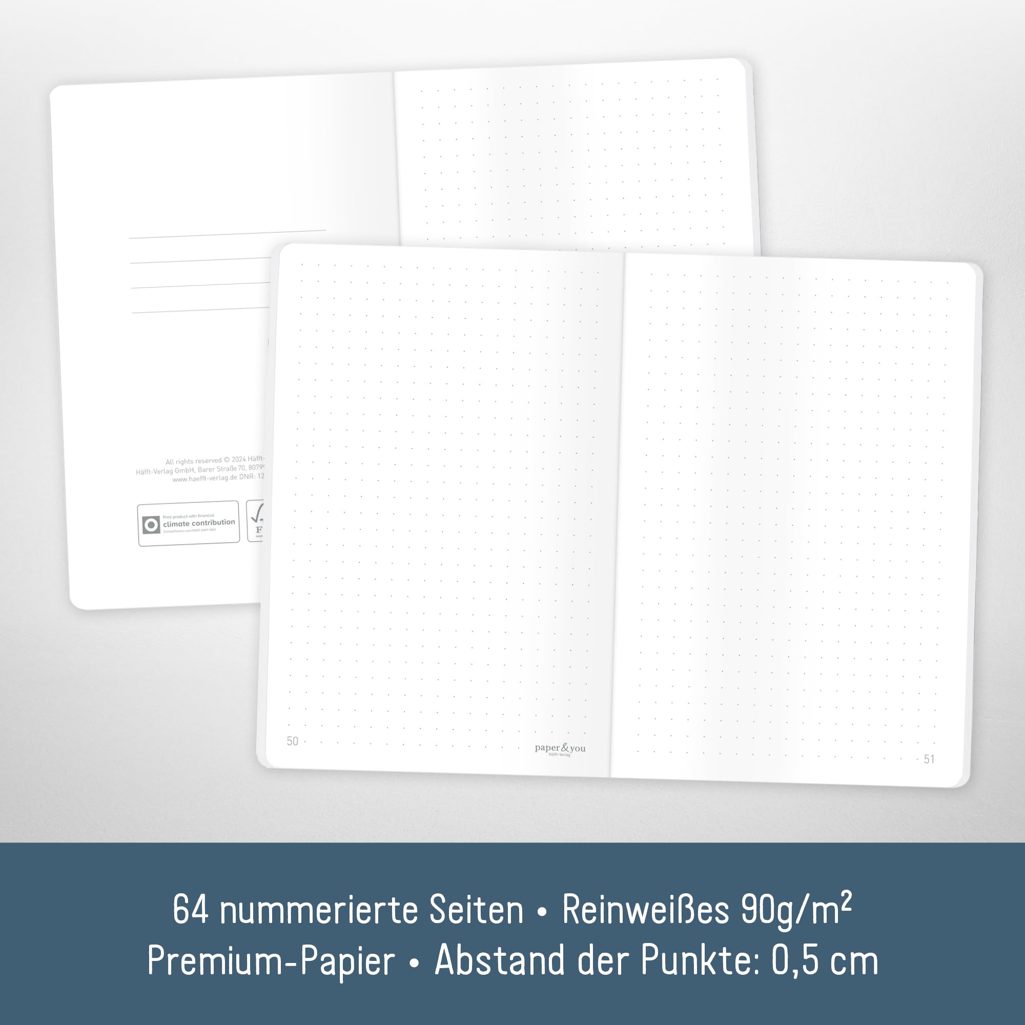 Paper&You® Notebook A6+ Dotted Grid "Black Edition" with 64 Pages, Small Notebook, mini Dotted Journal - Sustainable & Climate-Friendly - Image 3