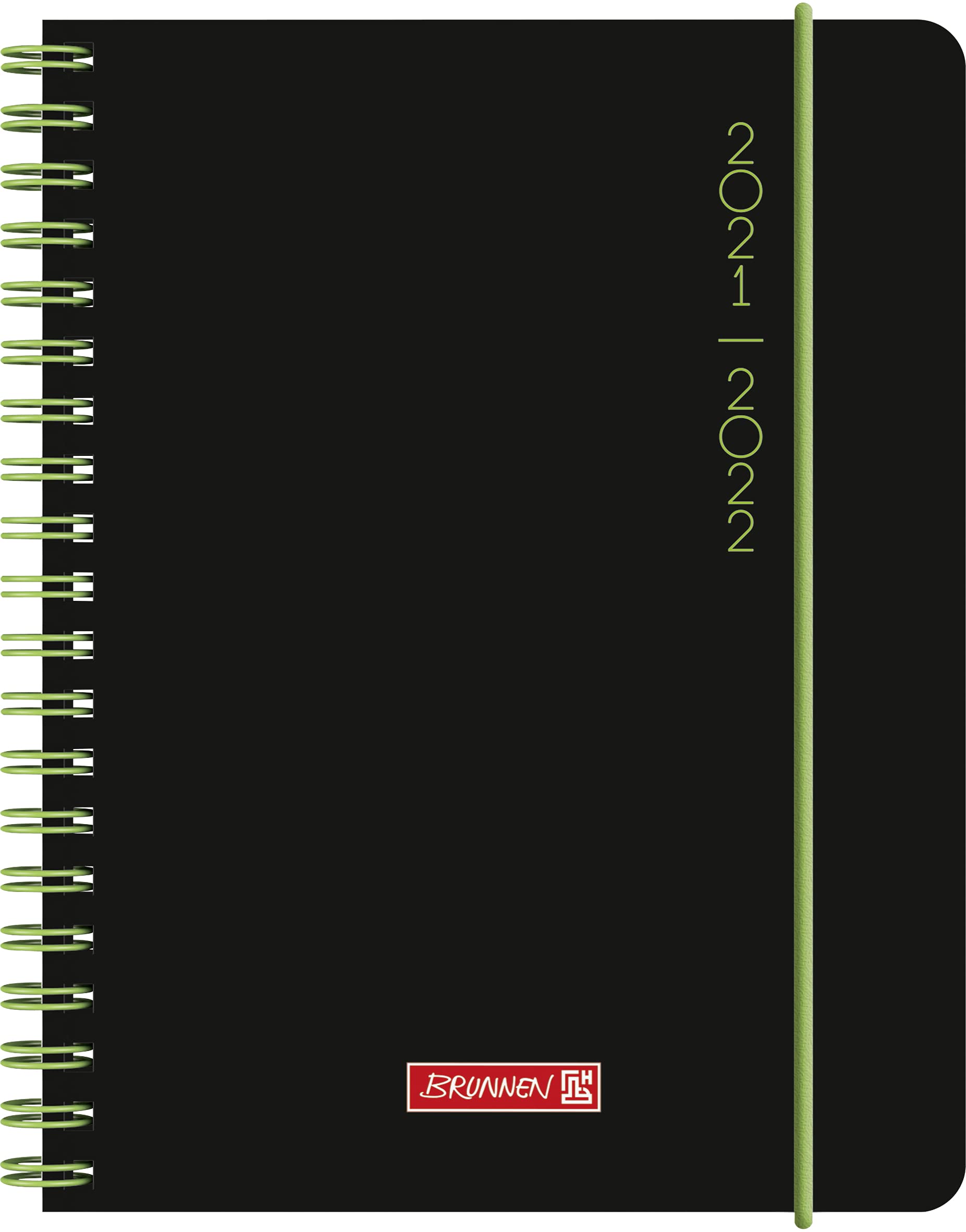 BRUNNEN 1071855122 Schülerkalender 2021/2022 (18 Monate) "Plain Black", A6, PP-Einband