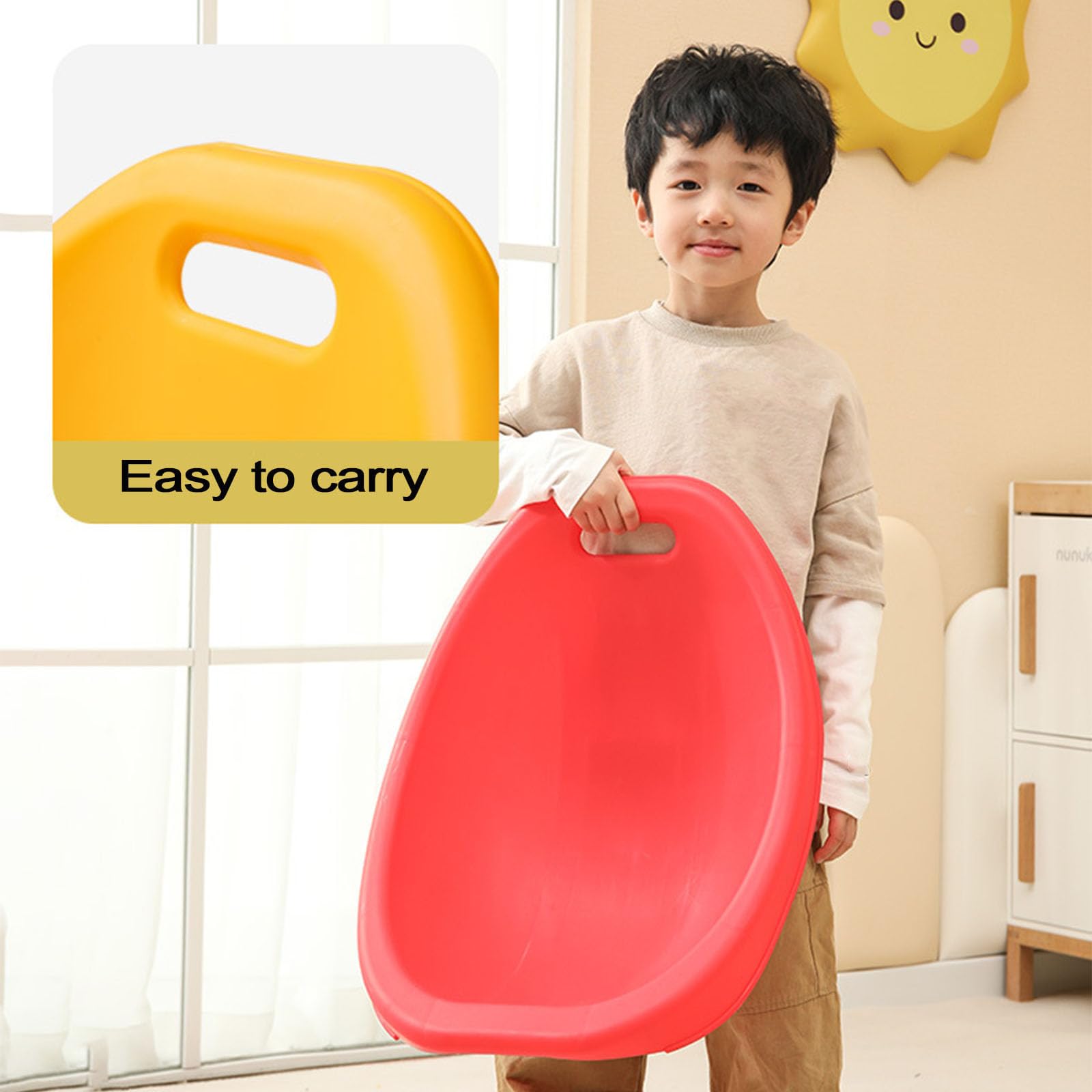 Lot de 2 chaises à bascule pour enfants, siège de sol en plastique sûr, léger, empilable, pratique pour les jeux d'enfants, chaises de salle de classe, rouge
