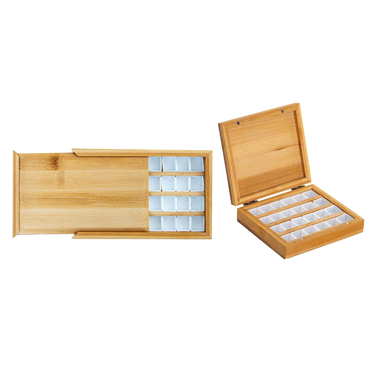 Paleta akwarelowa Paleta Drewniana paleta farb Olejnych z pokrywką Pusty pojemnik dla malarzy podróżnych (Kolor: 36 s Wysuwana)