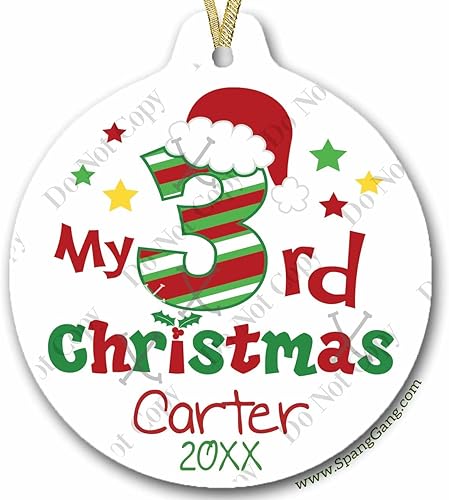 3rd Christmas Ornament  Personalized Christmas Ornament  Baby's Third Christmas Ornament