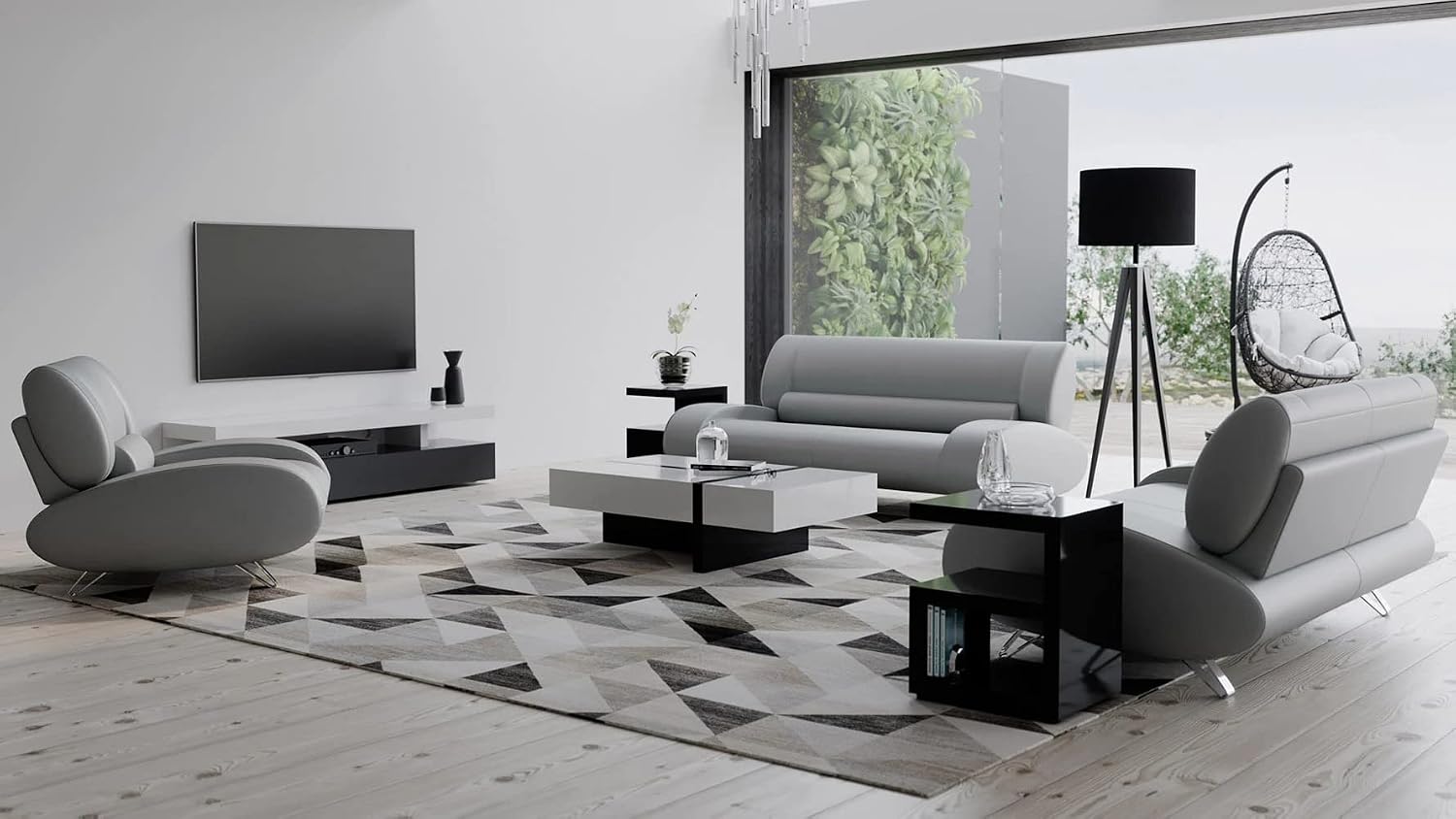 Zuri Furniture Modern Aspen Light Grey Microfiber Leather Loveseat