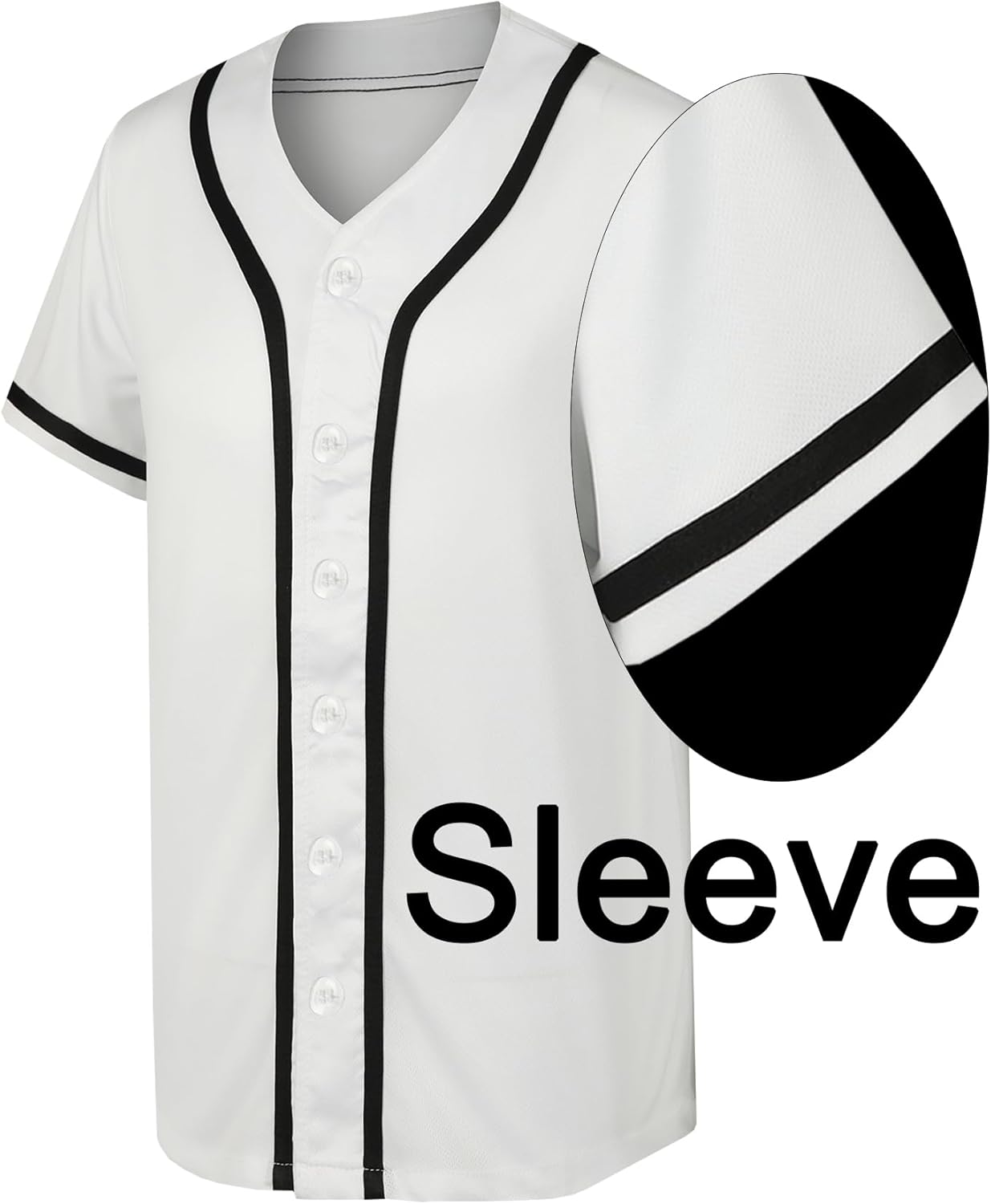5 Pack Men's Blank Baseball Jersey Button Down Short Sleeve Hip Hop V-Neck Sport Uniform Shirts S-3XL