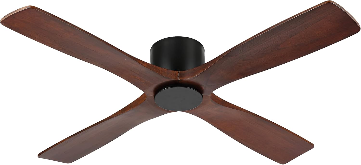 WINGBO 54" Flush Mount DC Ceiling Fans without Lights, 4