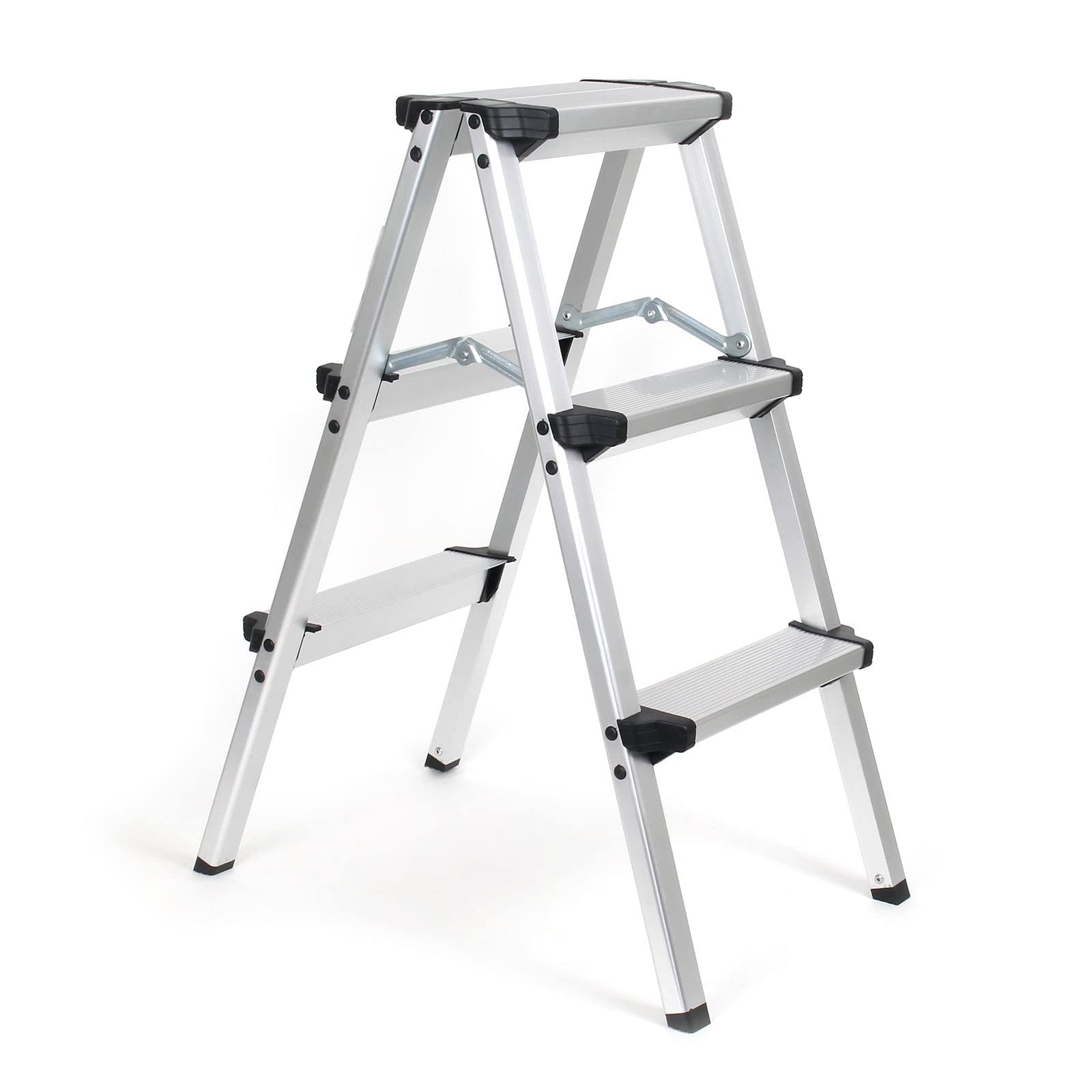 TREPPE Aluminiowa składana drabina dwustronna nożycowa 3 stopnie