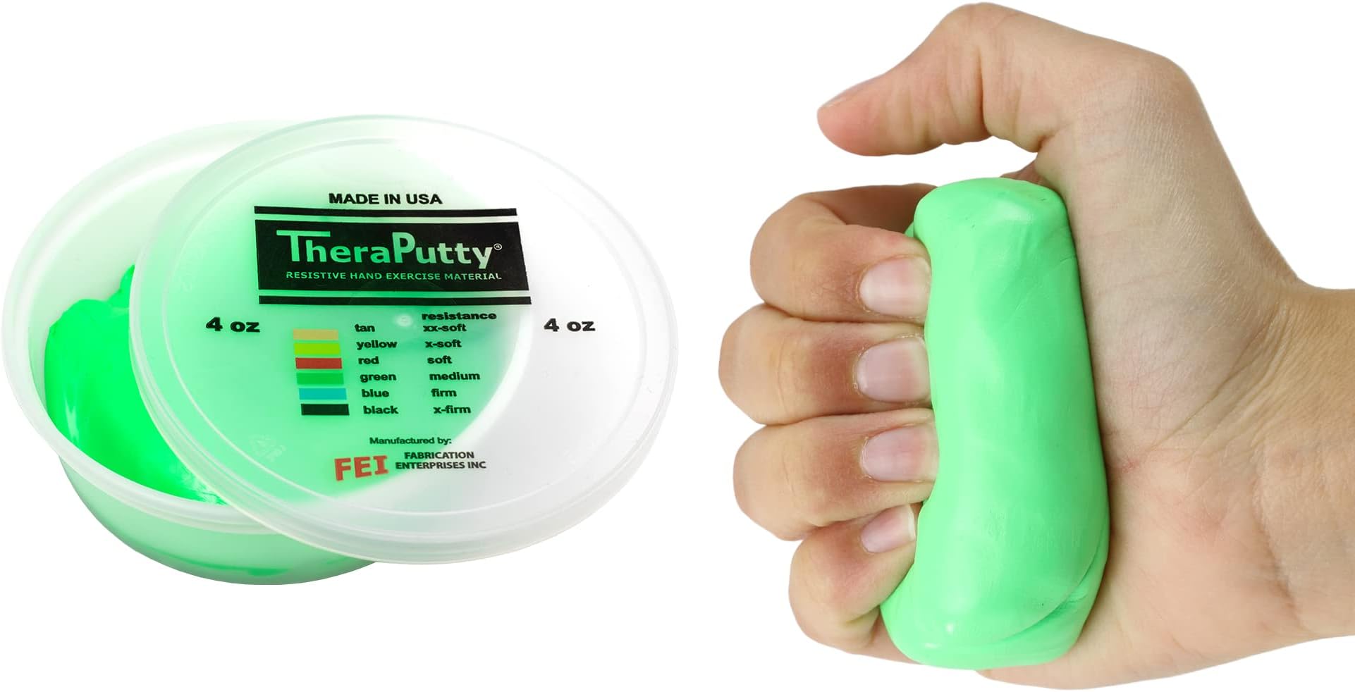 Theraputty CanDo TheraPutty Standard Exercise Putty, Green: Medium, 4 oz