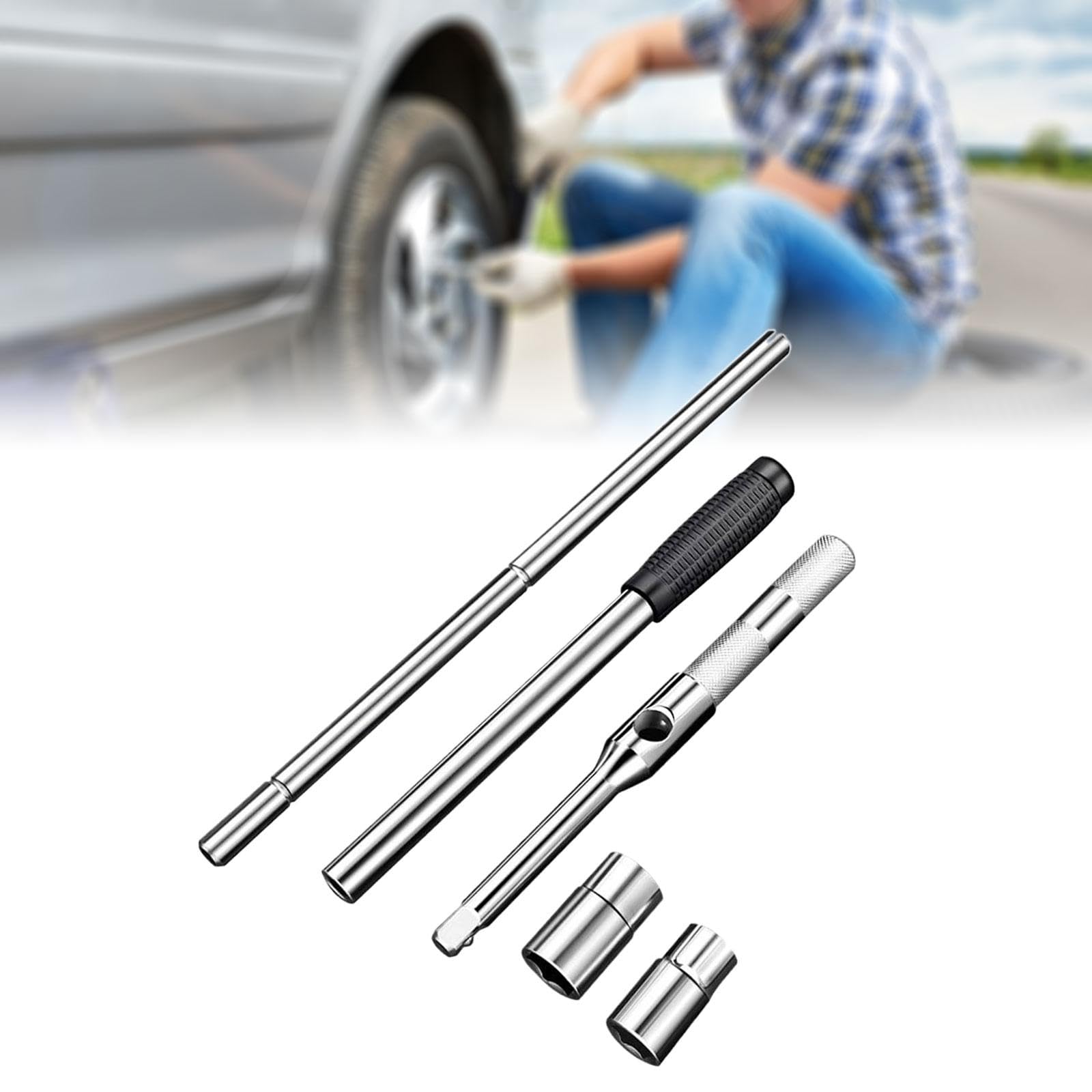 predolo Llave de tuercas universal extendida, desmontable, portátil, para coche, estándar, ahorra mano de obra, de tuercas ligeras de 4 vías