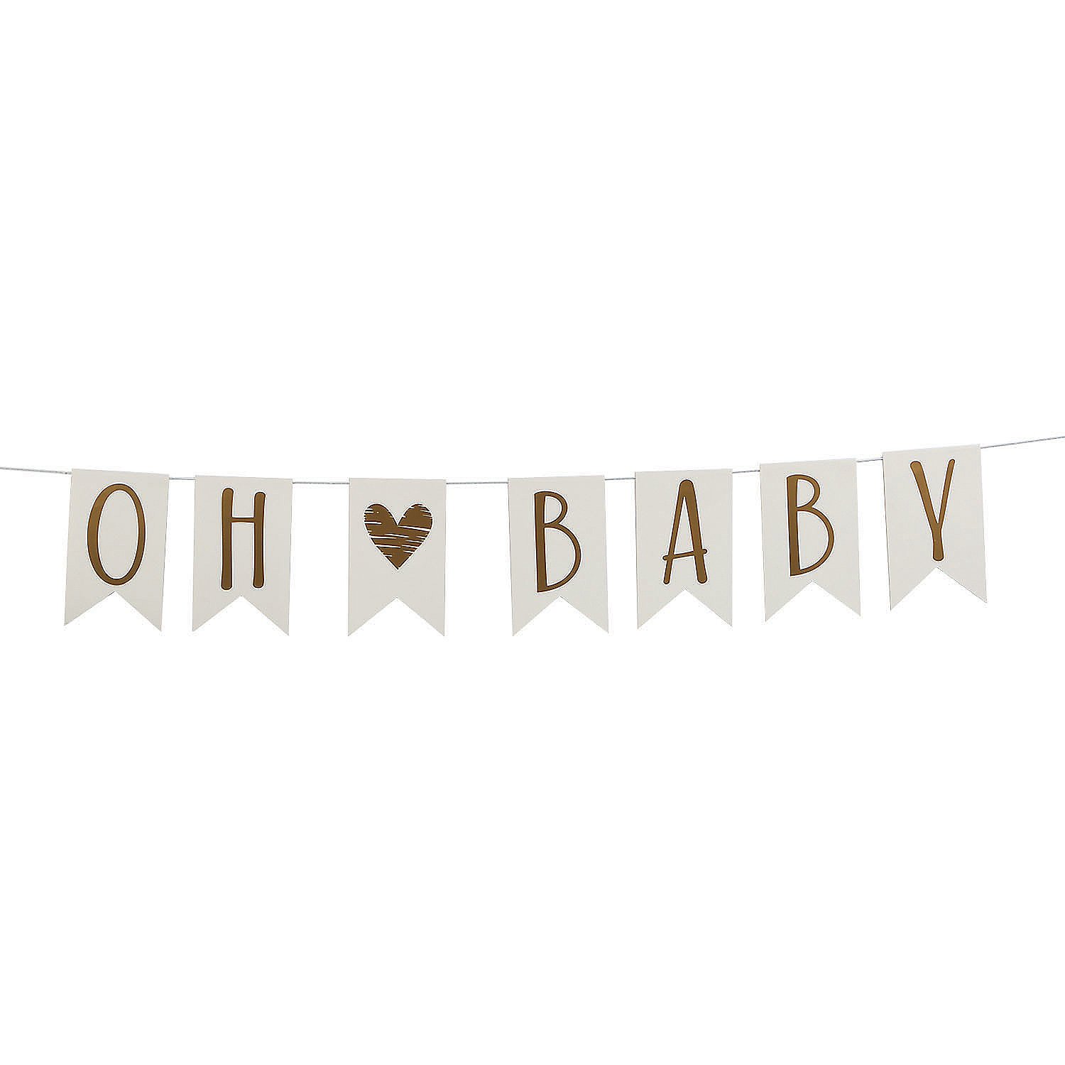Anwyll Oh Baby Burlap Banner - Rustic Baby Shower Decorations, Neutral Backdrop Sign