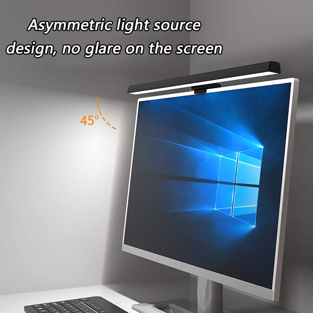 RSGK Monitor komputerowy ekran wisząca lampka, bez użycia elektronicznego czytania LED na ekranie, 3 temperatury barwowe, klips zasilany przez USB do laptopów i biur