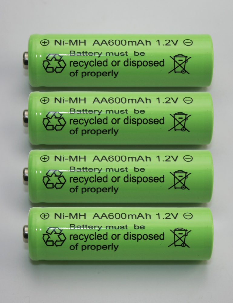 BRIGHT ZEAL Pack of 4 AA High Capacity Battery Replacements for Solar Garden Lights 204 (1.2V, 600mAh) 1012