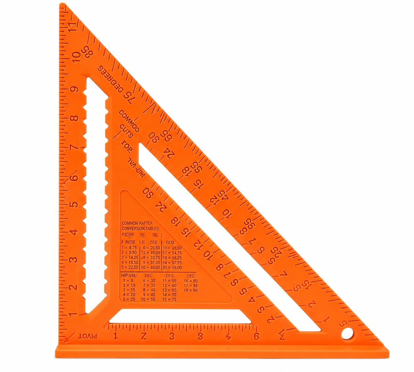 Inditrust 12-Inch Carpenter Speed Square, Thickened ABS Triangle Ruler with 45° & 90° Angle Guide, Laser-Engraved Scale, Widened Base Layout Tool for Carpentry, Woodworking, Construction-image-17