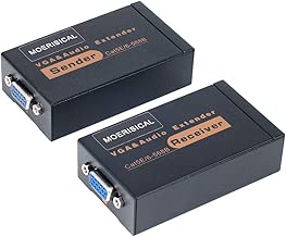 MOERISICAL VGA Cat5e Cat6 Extender 300ft Video Repeater Over Ethernet Cable, up to up to 100m, Sender+Receiver - coolthings.us