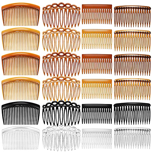 24 Pieces French Hair Side Combs Set Plastic Twist Comb Hair Clip Combs Accessories For Girls Women (23/11/15/16 Teeth Side) #TOP11