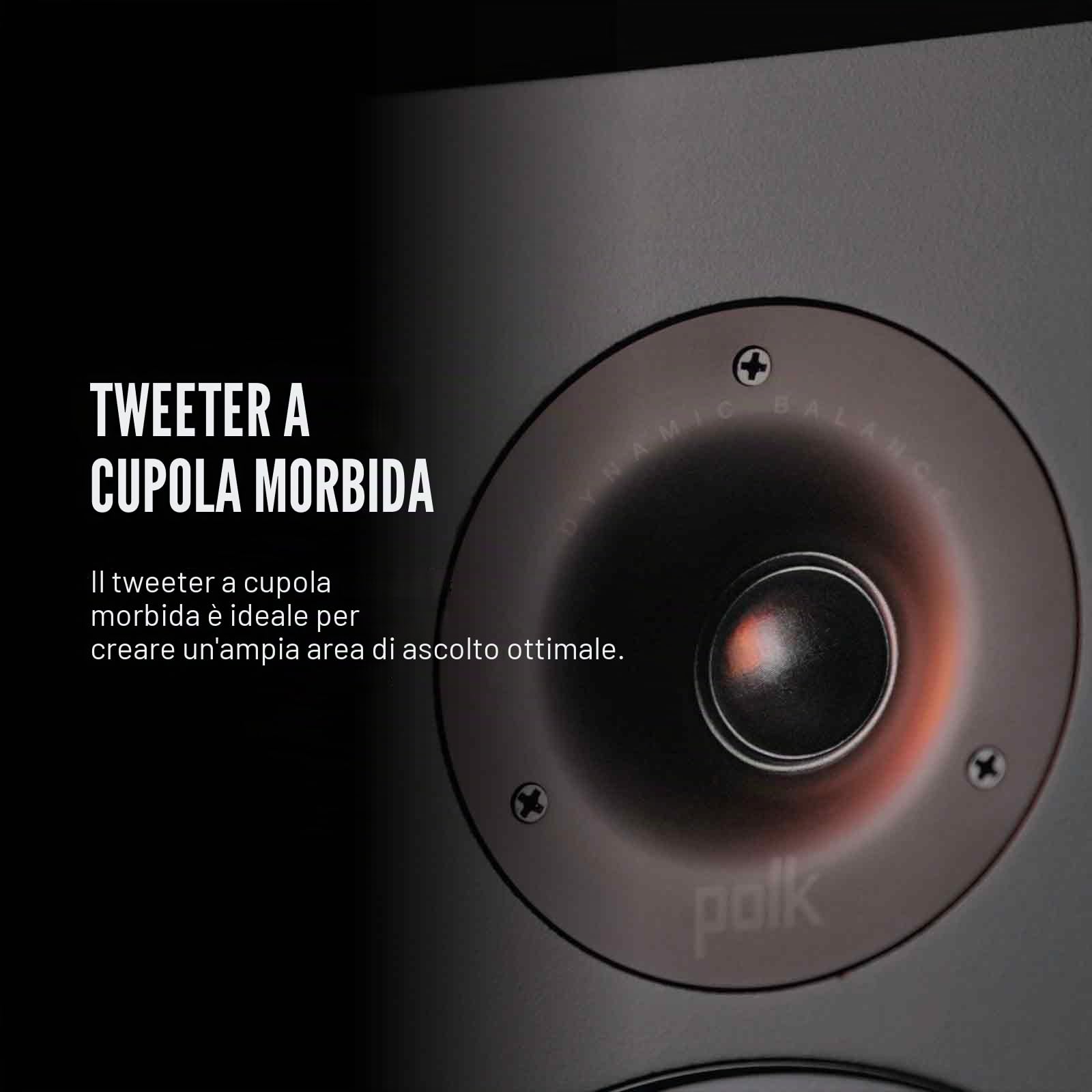 Polk Audio T50 - Altoparlante da Pavimento, 4 Vie, Colore Nero