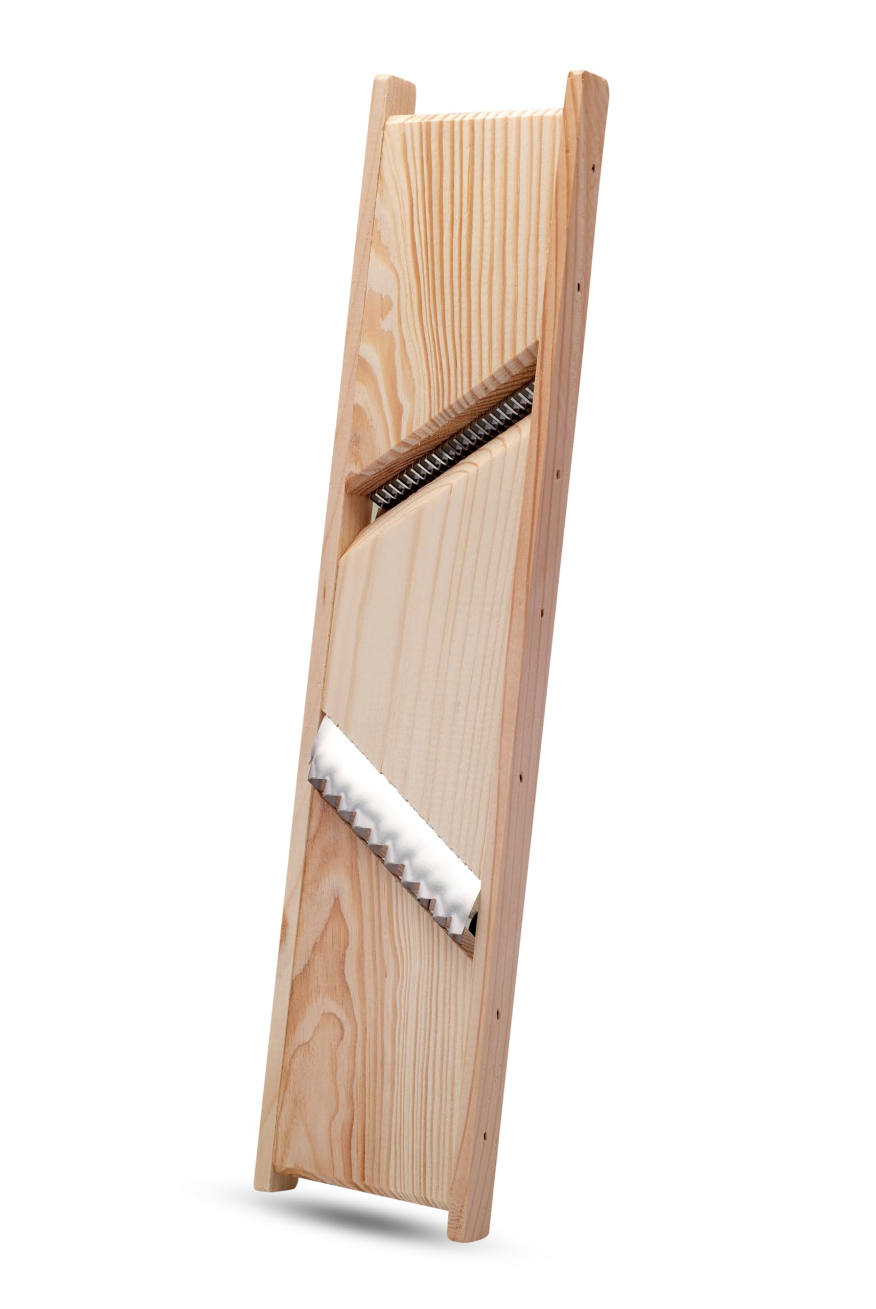 Grater for Korean Carrot - Wooden Korean Carrot Shredder - French Fry & Korean Salad Grater with Two Sharp Blades, Hand