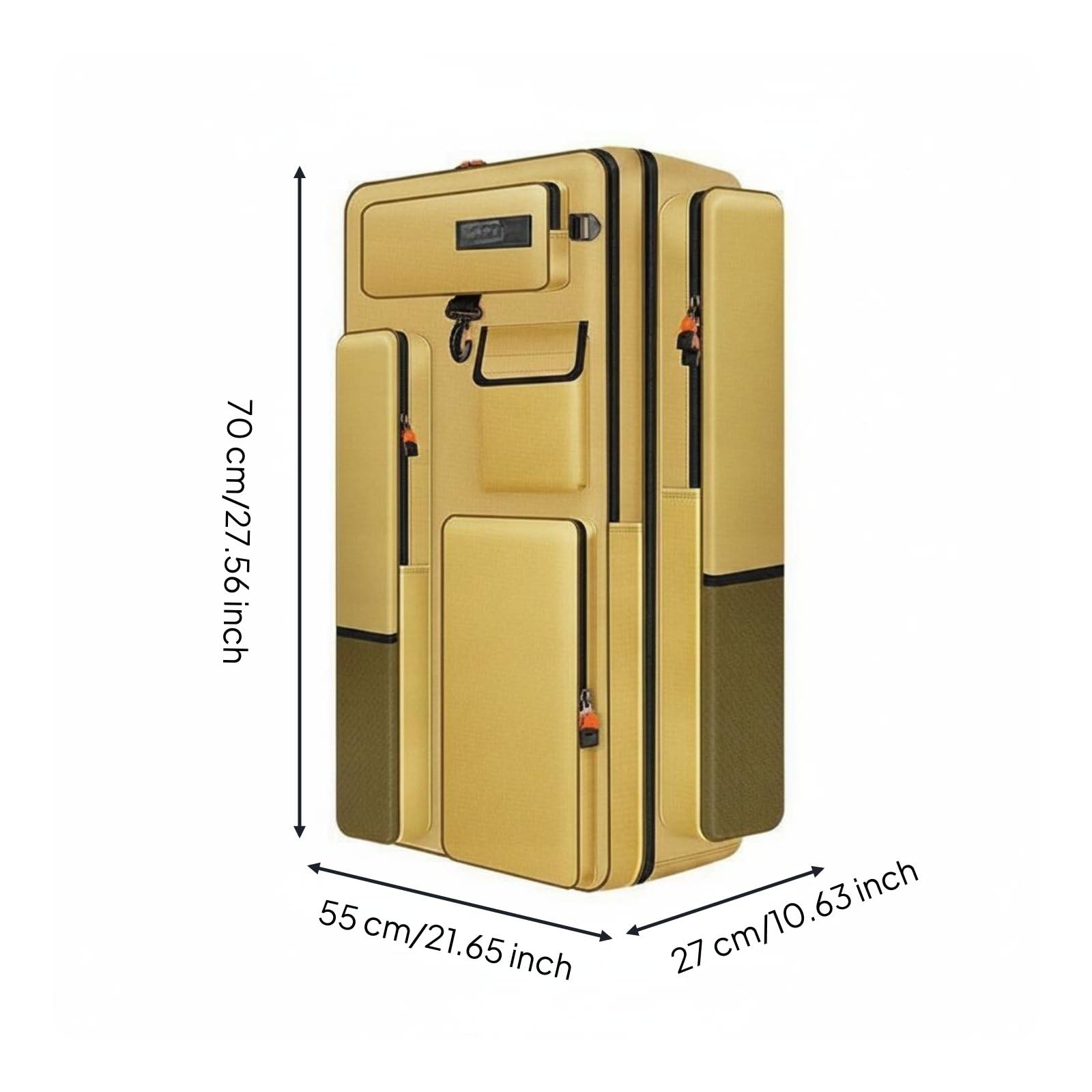 kowaku Zaino Porta Attrezzi da Pesca Resistente All'usura Borsa Porta Canne Organizzazione Facile Attrezzatura Sportiva, Giallo, Giallo, 70CM