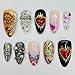 Spring Color Freestyle Handmade Press on nails, Long Short Press Nails Tips Full Cover 10Pcs Spring Color Freestyle Press on Nails Fake Nails 3D Easy Wear