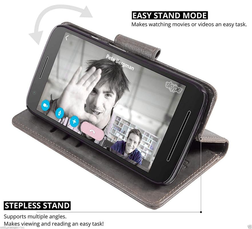 Image of Dkandy for Oneplus 11R 5G, Vintage Series Faux Leather Flip Wallet Case Stand with Card Holder & Magnetic Closure Flip Cover for Oneplus 11R 5G - Grey